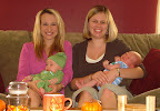 The mommies...Courtney &amp; Kim (these are a lot more work than the dolls we used to play with!)