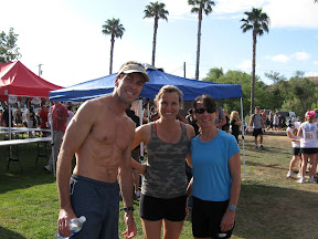 Bob, Holly, and Sue prepped and ready for the Mud Run