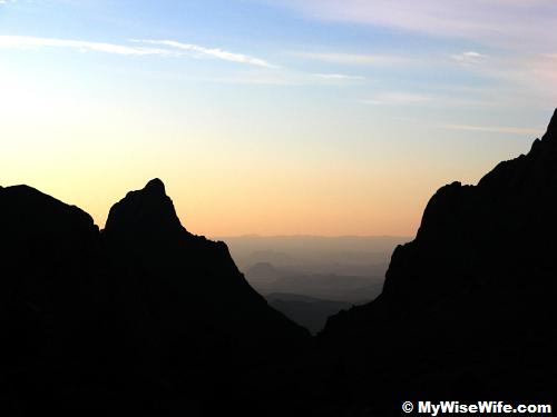 Breathtaking sunset through 'The Window' at Chisos Basin Breathtaking sunset through 'The Window' at Chisos Basin