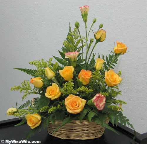With yellow asters With yellow asters