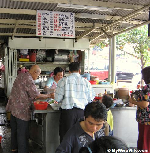 Customers linger at Yong Tau Fu Stall Customers linger at Yong Tau Fu Stall