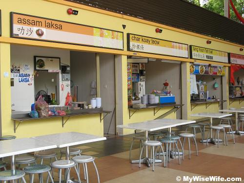 The stalls of Assam Laksa and Char Koay Teow The stalls of Assam Laksa and Char Koay Teow