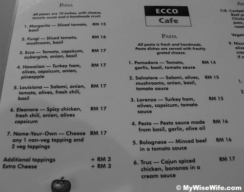 Snapshot of the menu - Pizza and Pasta Snapshot of the menu - Pizza and Pasta
