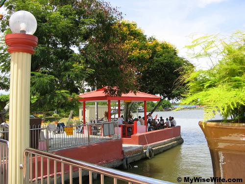 Local folks get together to enjoy the view of river side