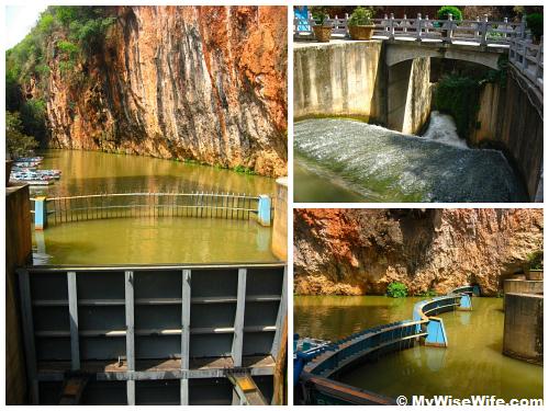Yincui water gate whereby water is contained to enable an undisturbed river cruise Yincui water gate whereby water is contained to enable an undisturbed river cruise