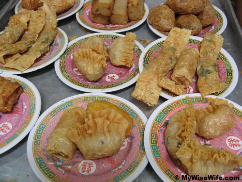 Range of fried snacks 