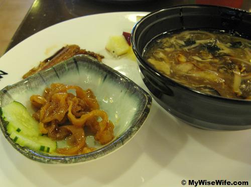 Jelly fish (left) and a bowl of shark fin soup (right) Jelly fish (left) and a bowl of shark fin soup (right)