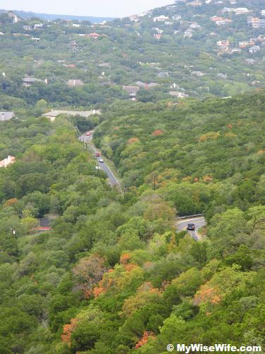 Part of Mt Bonnell Rd where we came from