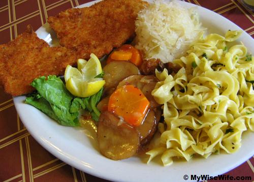 Another   Schitzel with Sauerkraut (pickled cabbage)