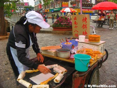 Need a quickie breakfast? They sell it at 2 yuan per bread stick (if I remember correctly)