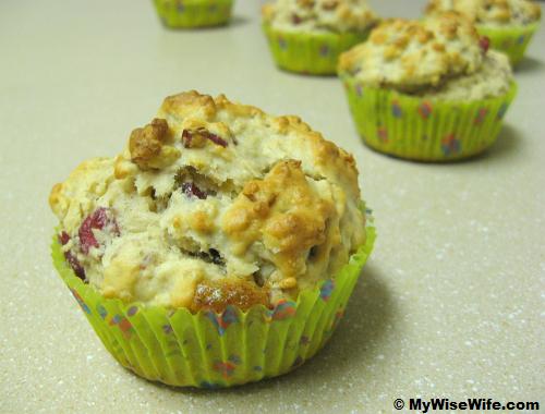 Fresh from oven - enticing Cranberry Muffins