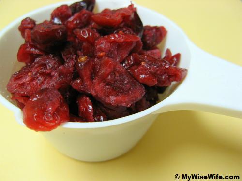 Dried cranberries or craisins
