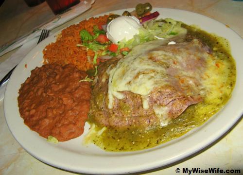 Chuy's Special with Mexican rice Chuy's Special with Mexican rice