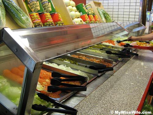 Salad or vegetables bar for accompaniments Salad or vegetables bar for accompaniments