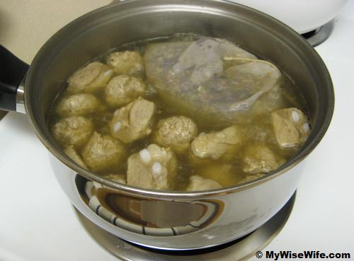 Add spare ribs and meat balls
