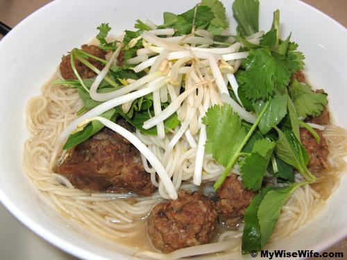 A bowl of home cooked pho