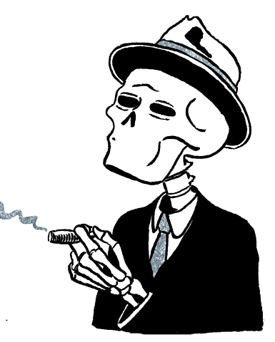 Gif Animado de uma Caveira Fumando