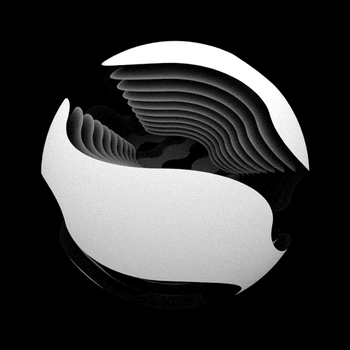 Gif Animado de uma Forma Esférica Formada por Ondas