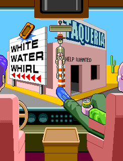 Gif Animado de um Enfeite de Carro como Esqueleto