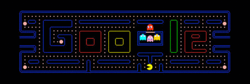 Gif Animado do Doodle do Google em Comemoração ao Pacman