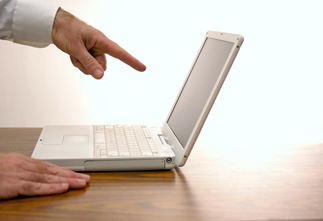 pointing towards screen