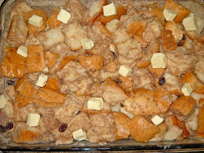unbaked bread pudding