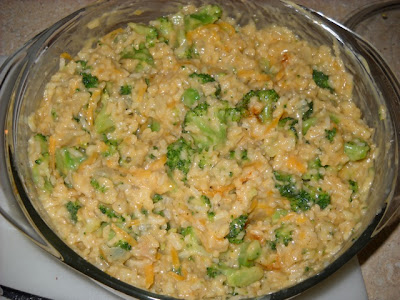 mix in rice and cheese