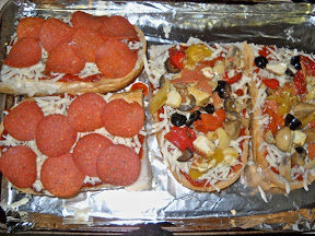 Pizzas ready for the oven