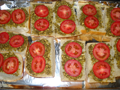 pesto and tomatoes