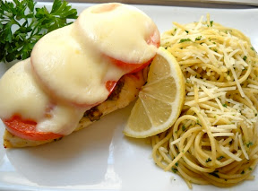 pesto chicken with lemon parsley pasta