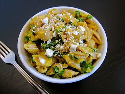Butternut Squash Pasta w/ Spinach and Blue Cheese