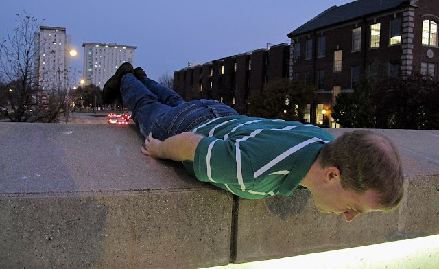 My friend Pete playing The Lying Down Game