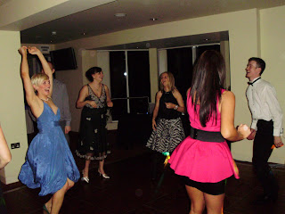 Angus in his element having dragged everyone up to dance.