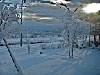 Woke up this morning to this fine sight- the first big dump of the 2008-9 winter season. It's a good sign if we get significant snow before New Years.
