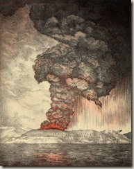 Ilustrasi letusan Krakatau