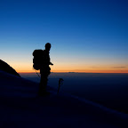 Climber on Misery Hill at Sunrise