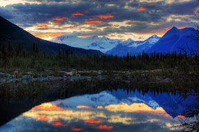 Sunset on the Wrangell Mountains