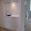 Oooo white wet bar!