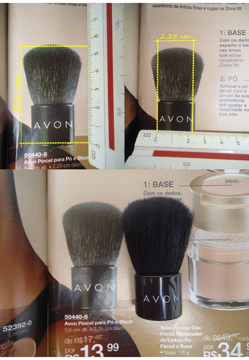 Avon Pincel para Pó e Blush - Medidas