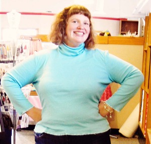 A little bit of shirt surgery. From turtleneck to plain ole’ T.