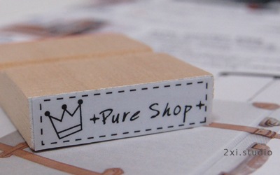【完成＊pureshop＊印章】雑貨風zakka個人專屬布標木頭印章