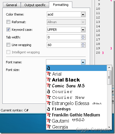 Hight Light Code - Formatting