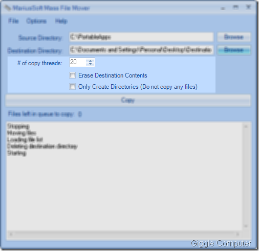 Mass File Mover - Options
