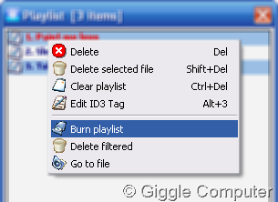 Burn playlist