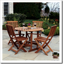 Trestle Patio Table and Stow Away Chairs