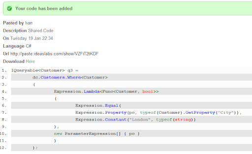 Paste Code