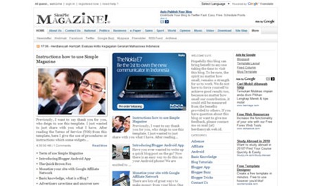 Simple Magazine template Simple Magazine blogger template
