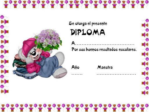 Bonitos diplomas para los niños. Pincha en la imagen para ver su Bonitos diplomas para los niños. Pincha en la imagen para ver su