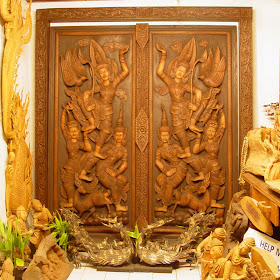 wood carved front doors for reference - Kerala home
