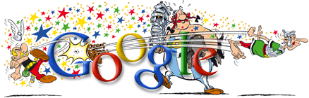 Logótipo do Google comemorativo dos 60 anos de Astérix e Obélix